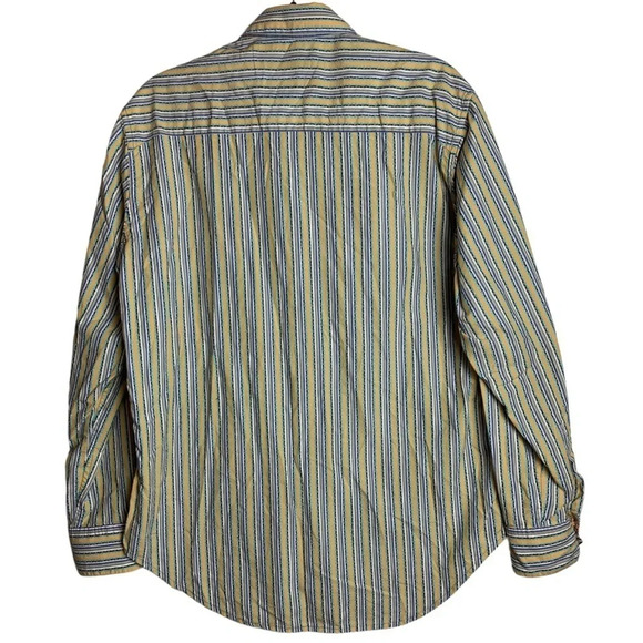 ROBERT GRAHAM  Men’s Contrast Cuff Silk Blend Button Front Striped Shirt Size M - Picture 3 of 13